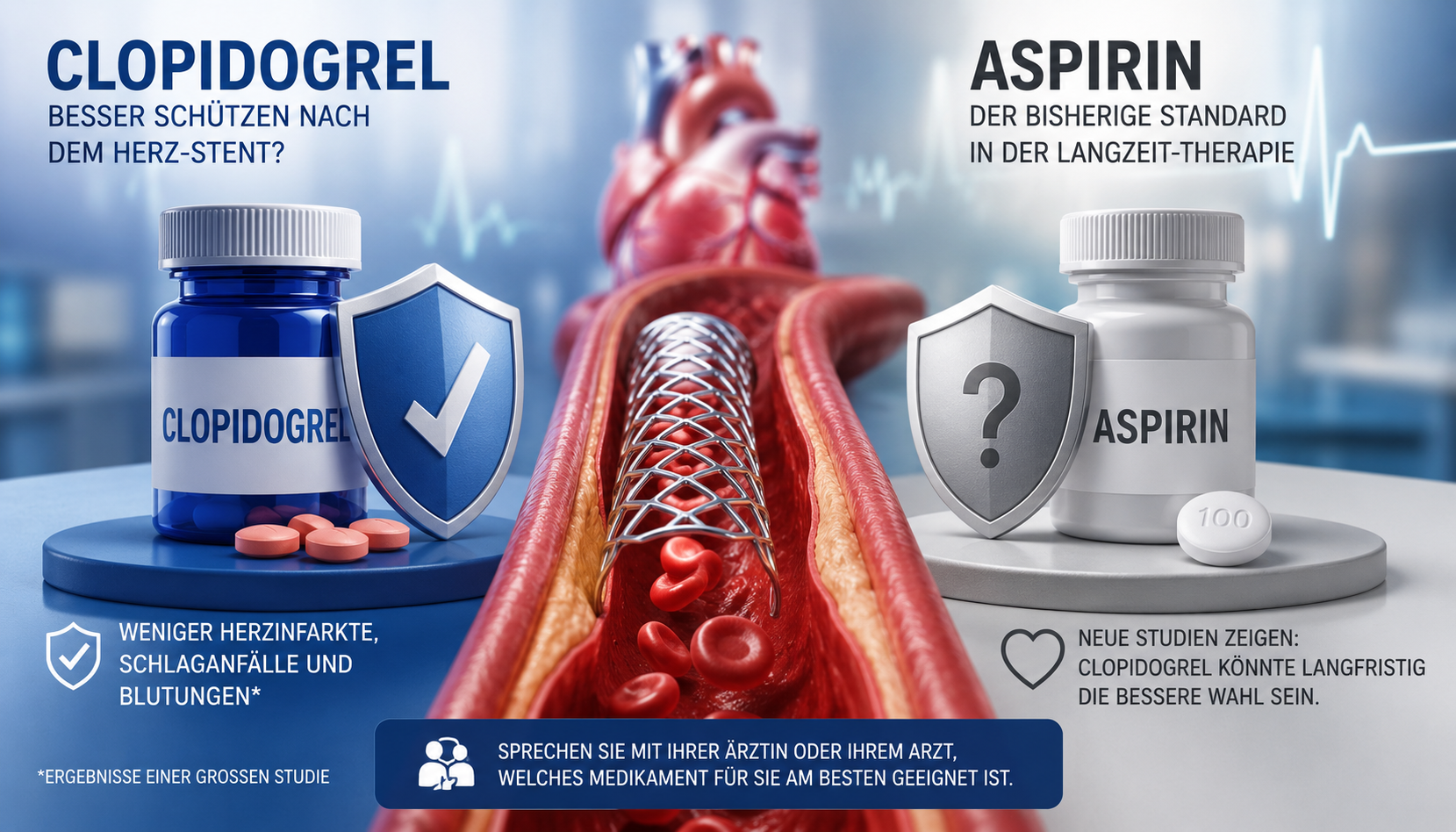 Featured image for “Nach Coronar-Stent: Clopidogrel langfristig besser als Aspirin?”